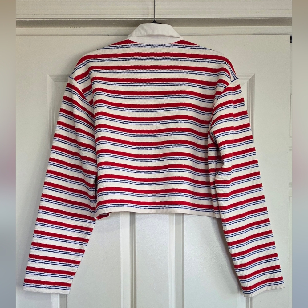 Reformation Red, White, Blue 'Anna' Cropped Rugby Top - Size M - Picture 3 of 10